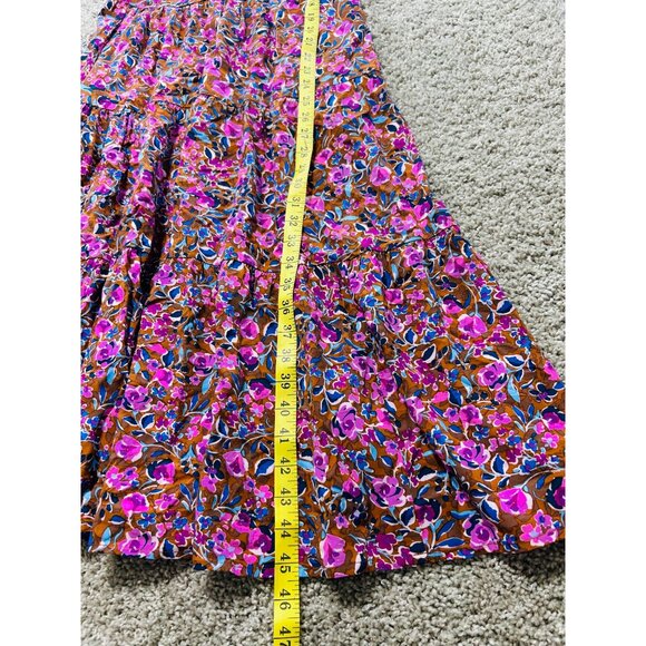 J.Crew Factory Dress Women's Size 2 Flutter-Sleeve Tiered Midi Floral Multicolor - Picture 8 of 10